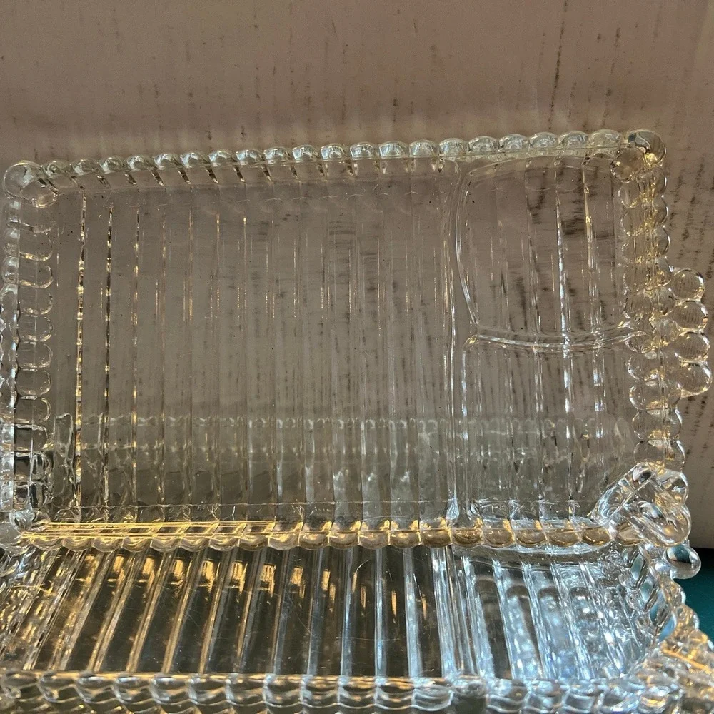 5 sets VTG Hazel Atlas Ball & Rib Glass Sip N Snack Luncheon Cup & small Tray‎